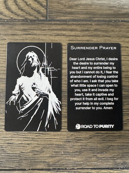 Premium Metal Surrender Prayer Holy Card