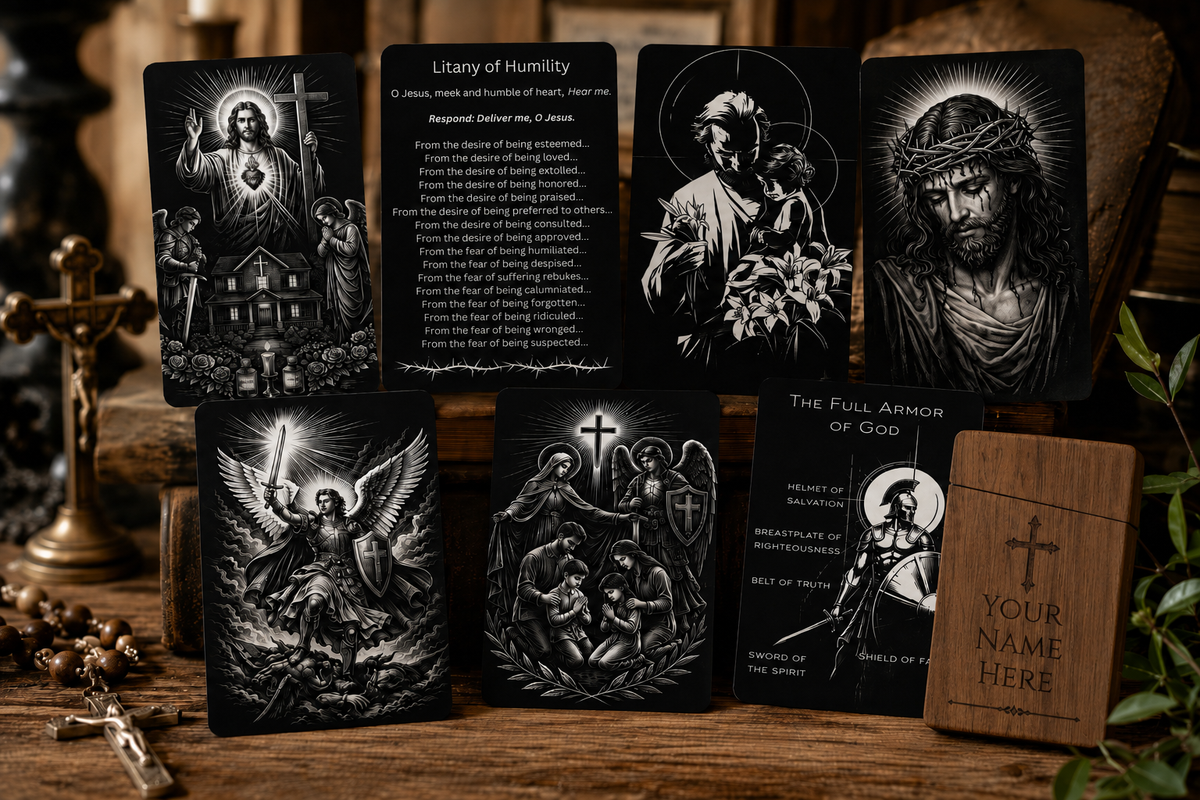The Catholic Father's Toolkit – 7 Premium Metal Holy Cards