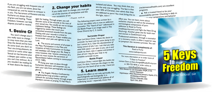 5 Keys to Freedom from Sexual Sin - 8pg mini pamphlet - ( CATHOLIC English version) Bulk from $25