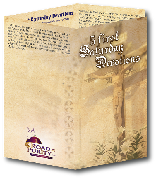 NEW! 5 First Saturday Devotions - Prayer Card / 3" x 6" folded