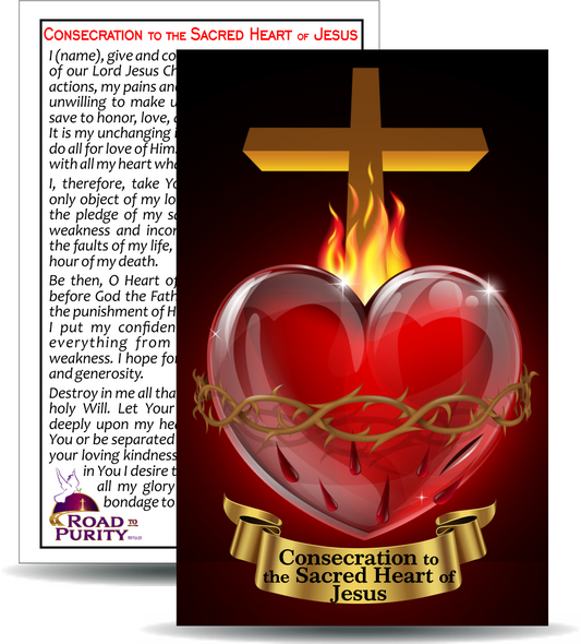 Consecration to the Sacred Heart of Jesus - Holy Card / 2 1/4"x 3 1/2" (b)