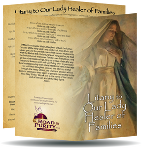 Litany to Our Lady Healer of Families  - Prayer Card / 3" x 6" folded