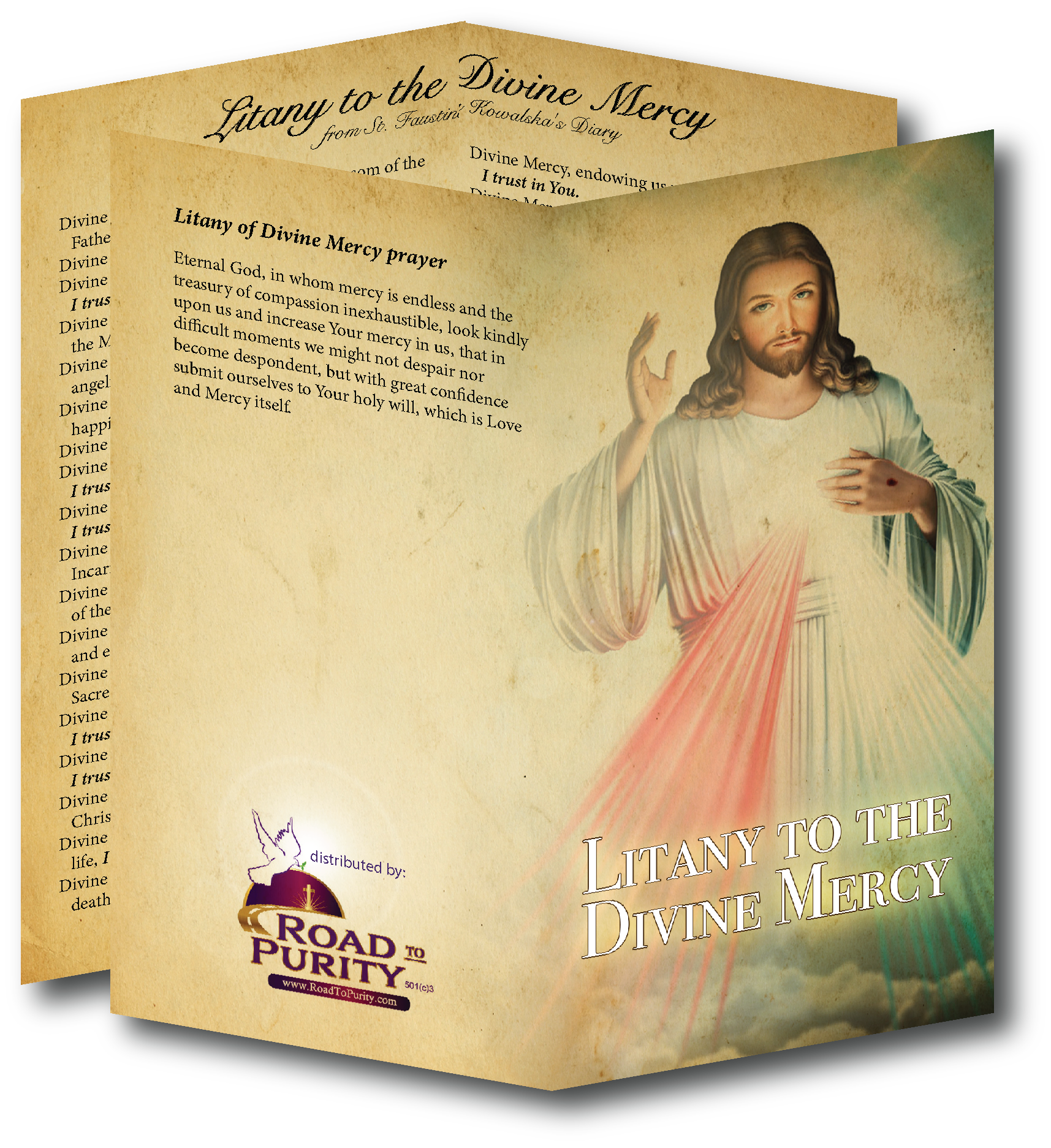 Litany to the Divine Mercy  - Prayer Card / 3" x 6" folded