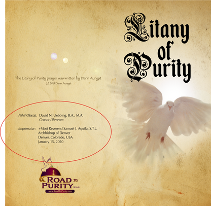 Litany of Purity - Prayer Card / 3" x 6" folded (w/Imprimatur)
