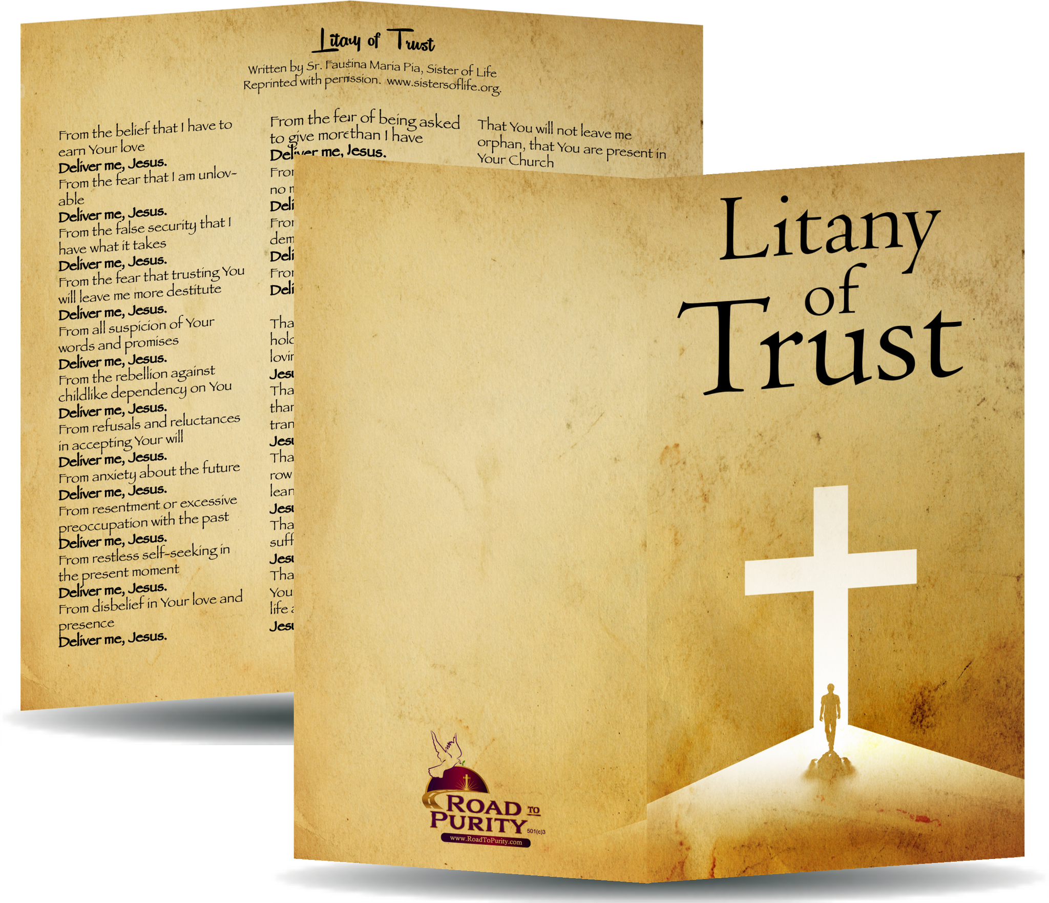 Litany of Trust - Prayer Card / 3" x 6" folded