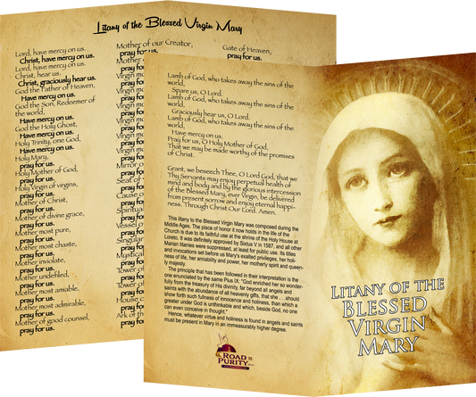 Litany of the Blessed Virgin Mary - Prayer Card / 3" x 6" folded
