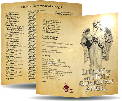Litany of the Holy Guardian Angel - Prayer Card / 3" x 6" folded