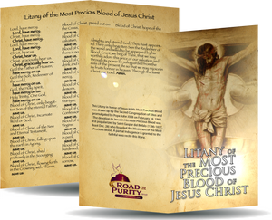 Litany of the Most Precious Blood of Jesus Christ - Prayer Card / 3" x 6" folded