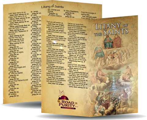 Litany of the Saints - Prayer Card / 3" x 6" folded