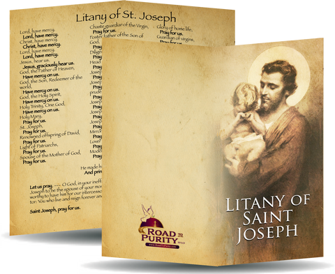 Litany of Saint Joseph - Prayer Card / 3" x 6" folded