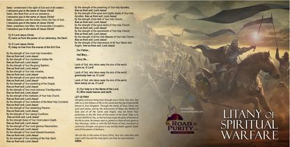 Litany of Spiritual Warfare - Prayer Card / 3" x 6" folded