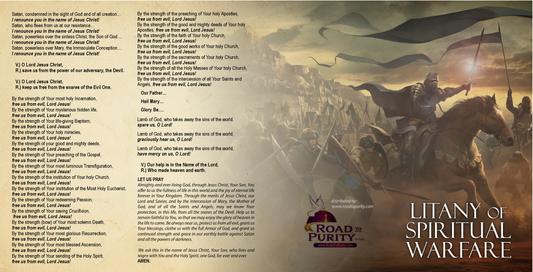 Litany of Spiritual Warfare - Prayer Card / 3" x 6" folded