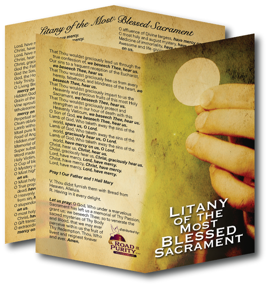 Litany of the Most Blessed Sacrament  - Prayer Card / 3" x 6" folded