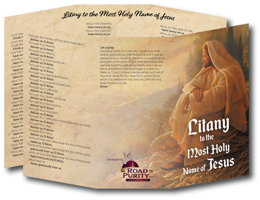 Litany to the Most Holy Name of Jesus  - Prayer Card / 3" x 6" folded