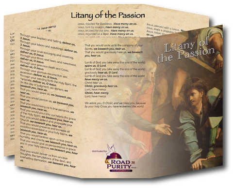 Litany of the Passion  - Prayer Card / 3" x 6" folded