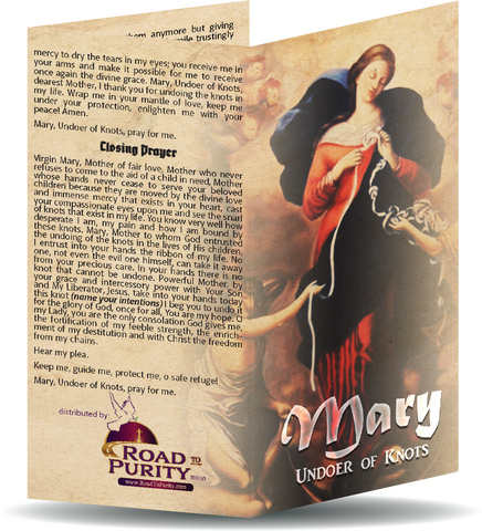 Mary Undoer of Knots novena  - Prayer Card / 3" x 6" folded