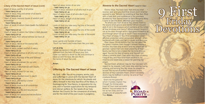 NEW! 9 First Friday Devotions - Prayer Card / 3" x 6" folded