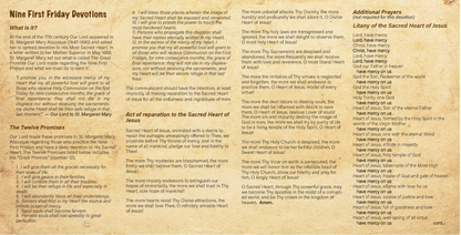 NEW! 9 First Friday Devotions - Prayer Card / 3" x 6" folded