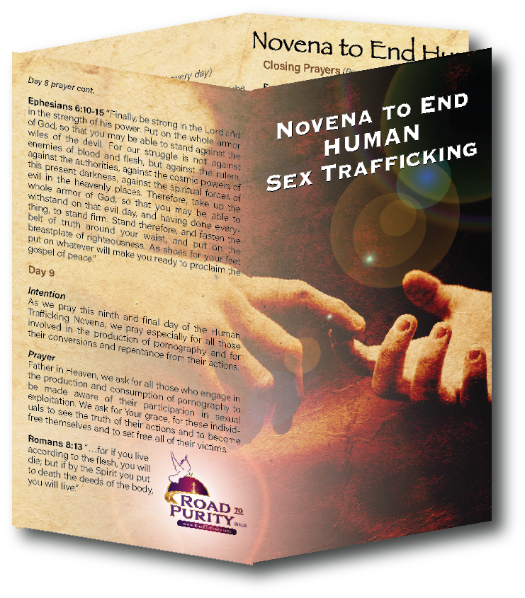 Novena to End Human Sex Trafficking - Prayer Card / 3" x 6" folded