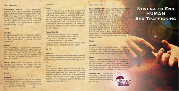 Novena to End Human Sex Trafficking - Prayer Card / 3" x 6" folded