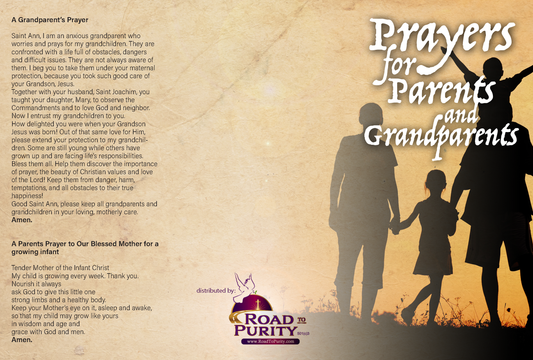 Prayers for Parents and Grandparents  - Prayer Card / 3" x 6" folded