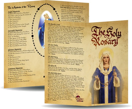 Holy Rosary - Prayer Card / 3x 6" folded