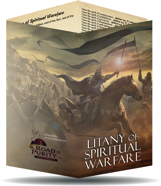 Litany of Spiritual Warfare - Prayer Card / 3" x 6" folded
