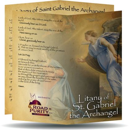 Litany of St Gabriel the Archangel  - Prayer Card / 3" x 6" folded