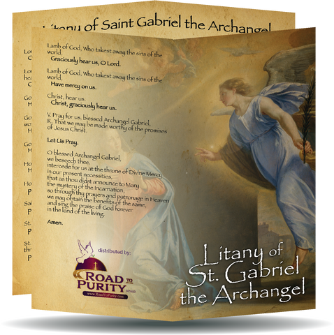 Litany of St Gabriel the Archangel  - Prayer Card / 3" x 6" folded