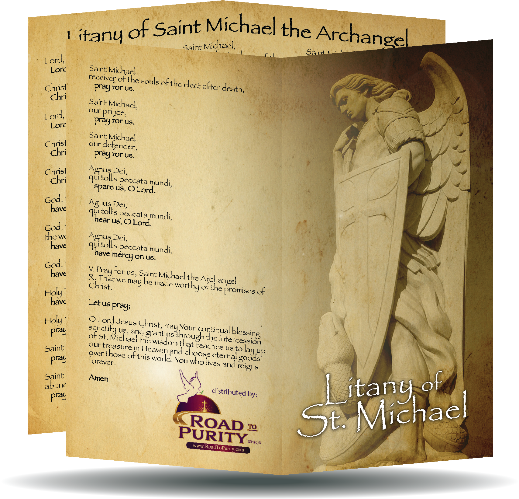 Litany of St Michael  - Prayer Card / 3" x 6" folded