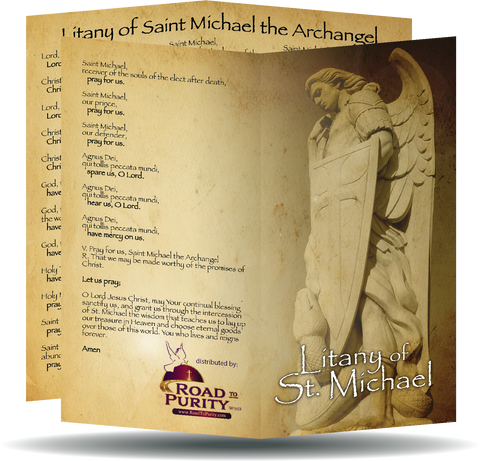 Litany of St Michael  - Prayer Card / 3" x 6" folded