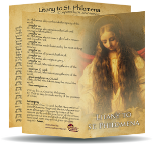 Litany to St Philomena - Prayer Card / 3" x 6" folded