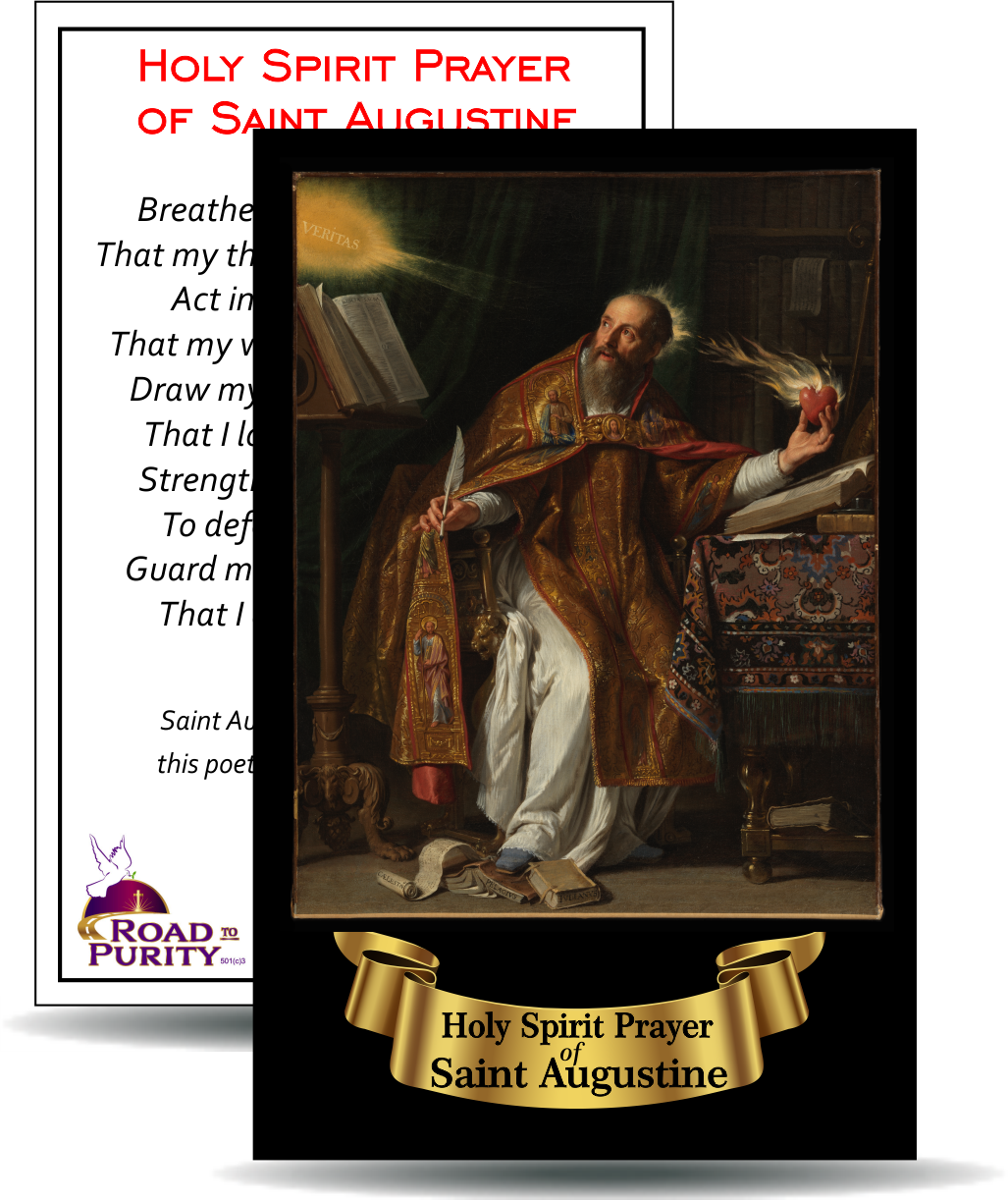 Holy Spirit Prayer of Saint Augustine - Holy Card / 2 1/4"x 3 1/2" (b)