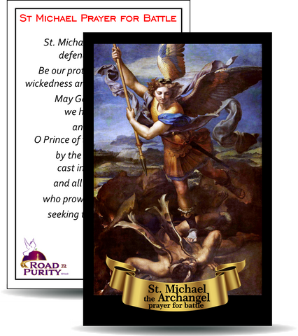 St Michael Prayer for Battle - Holy Card / 2 1/4"x 3 1/2" (b)