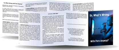 So What's Wrong with Porn Anyway? (CATHOLIC English Version) - 8pg mini pamphlet - Bulk from $25